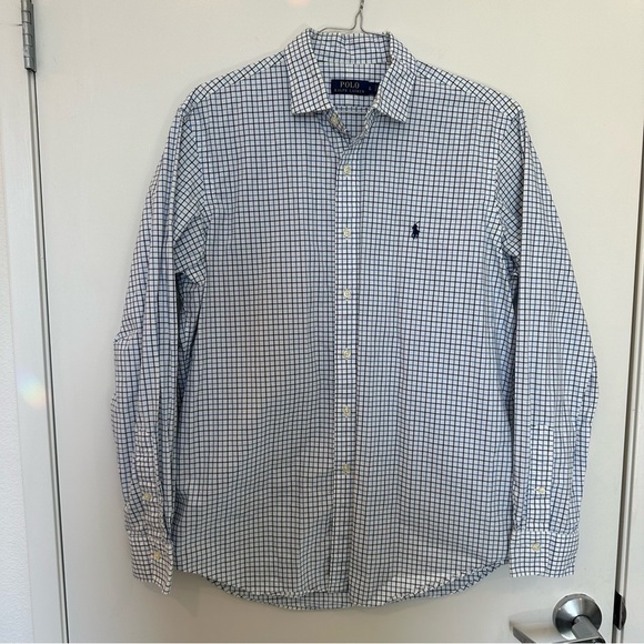 Ralph Lauren Blue Label Men’s Button down shirt plaid blue size Large - Picture 2 of 8
